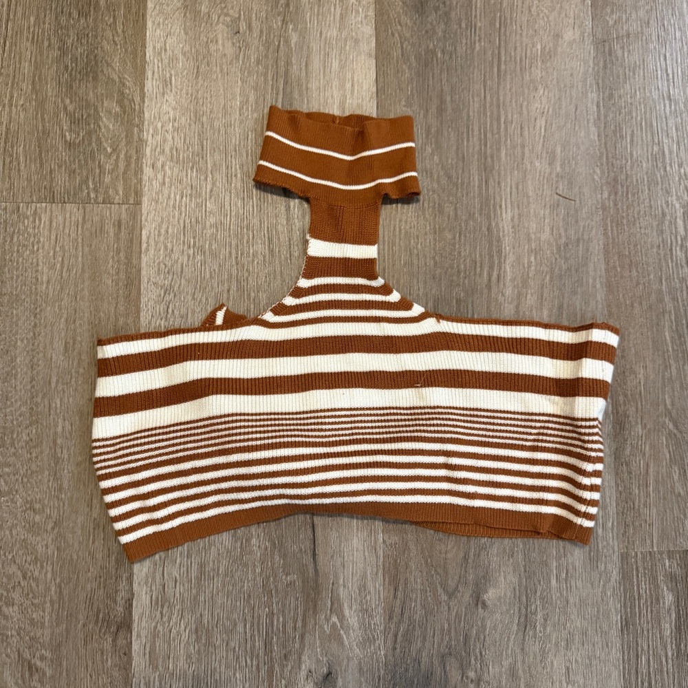 superdown Bandeau Tube Back Tie Halter Top